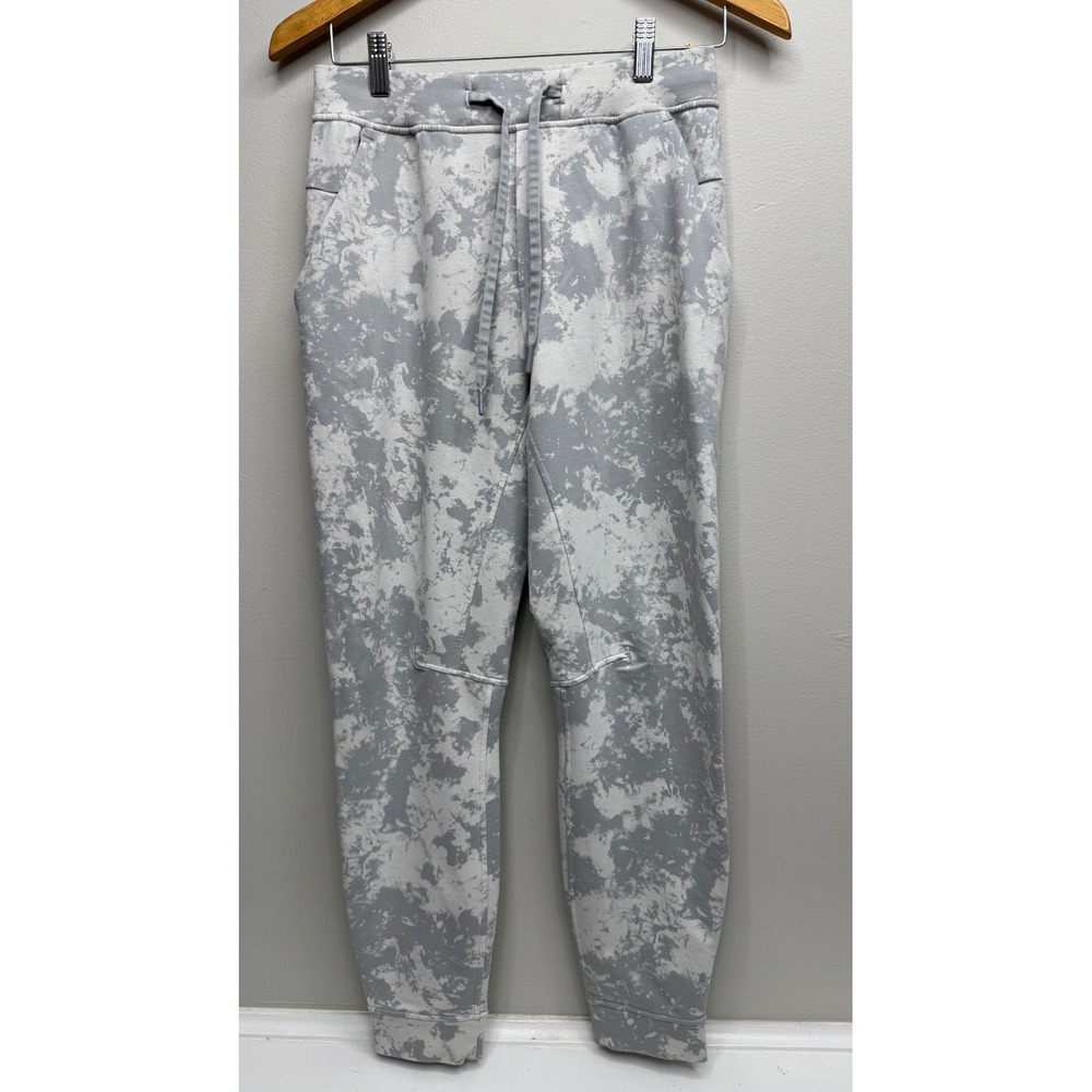 Lululemon Mens City Sweat Jogger Pants Grey White Marble Tie Dye Small